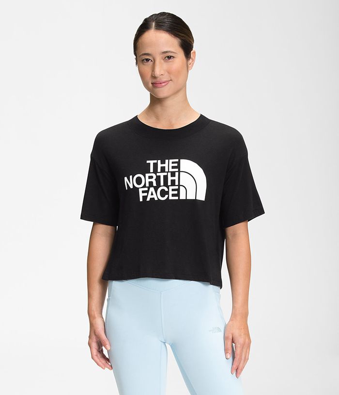 The North Face Short Sleeve Half Dome Cropped Womens T-Shirts Black 213906-ASN